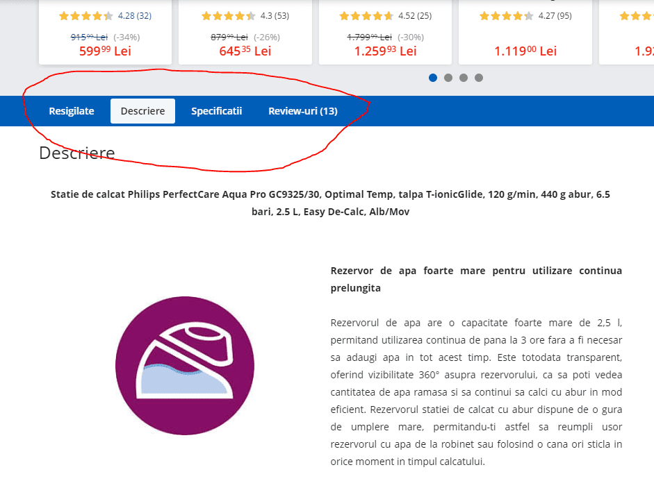 Competitia GPeC Pagina de Produs User Experience E-Commerce